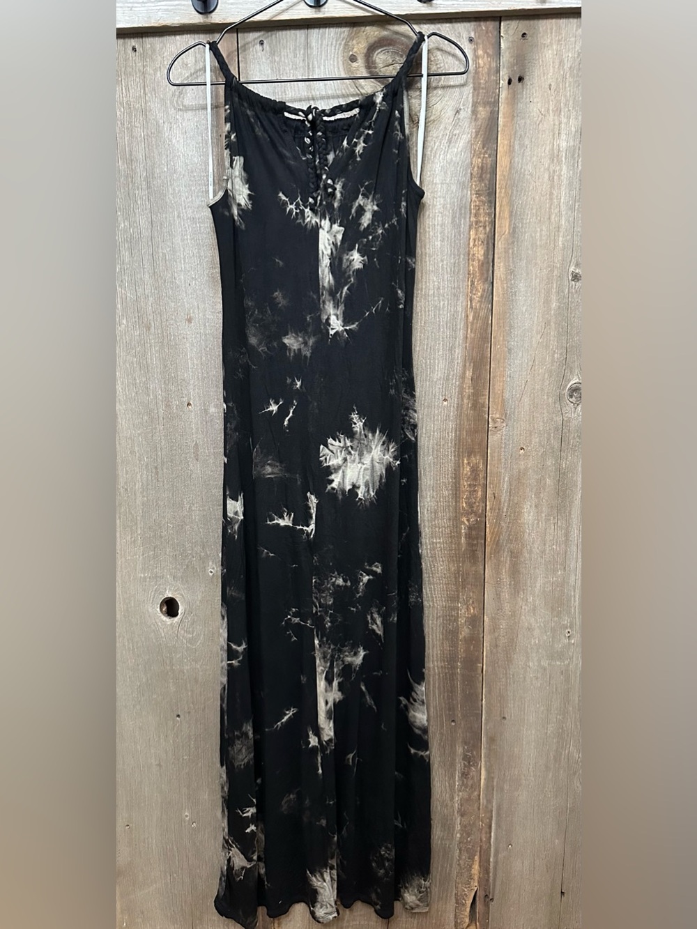 Rolla Costa High Neck Tie Dye Maxi Dress in Black Size Medium - Picture 3 of 14